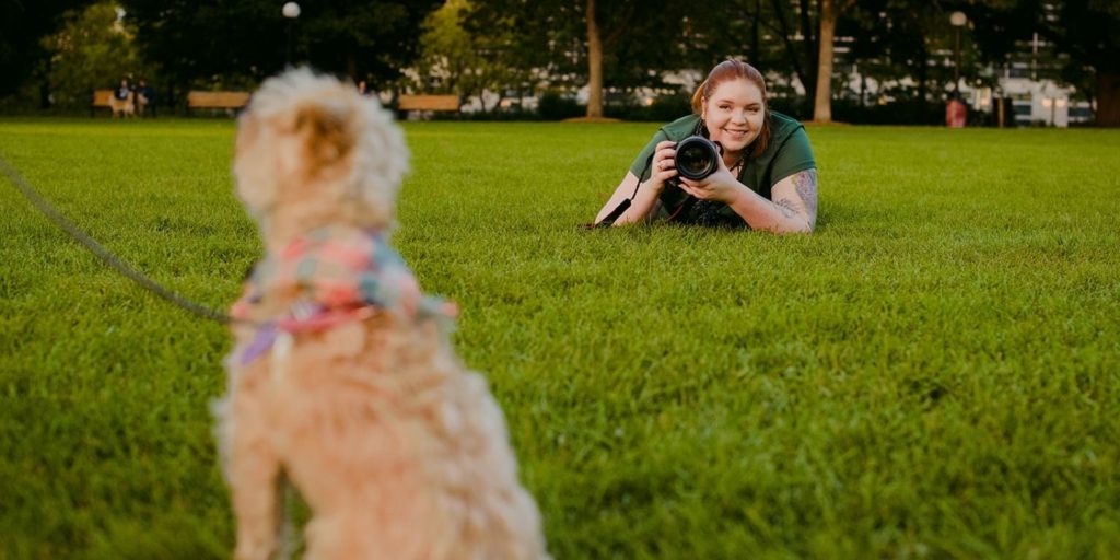 Sam Coral taking dog portraits during an Ottawa dog photo session